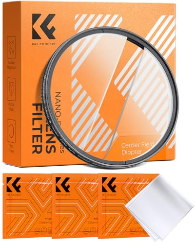 K&F CONCEPT 67mm Center Field Split Diopter Effect Filter Keeps The Focus, Multi-Layer Coated Subjects Center Opening Focus Filter for Camera Lens