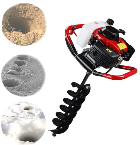 JOSBY Pelle Manuelle 4 Temps, 3 400 W, Simple/Double, actionnée par Un Homme, Vitesse de Forage de 8 800 TR/Min et capacité du réservoir de Carburant de 1 200 ML, pour enfoncer des pieux, Construire