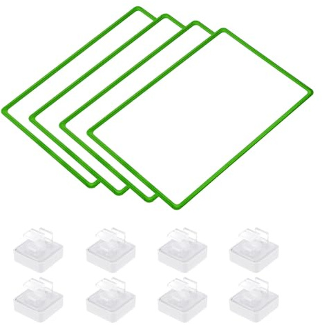 QUARKZMAN 4 Stück Magnetische Etikettenhalter mit Magnetbasis Lagerregal, A3 Doppeldisplay-Clip Etikettenhalter, Schild Halteklammer für Metallregal Schließfach Whiteboard,Grün (420 * 297mm)