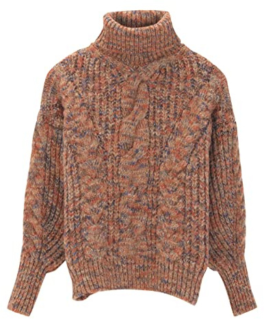 Maglioni da donna all'uncinetto di Natale Inverno Top da donna Autunno e inverno Collo alto Colore misto Fiore Lana Pullover a maniche lunghe Maglione lavorato a maglia 2025 Regali Maglioni larghi da