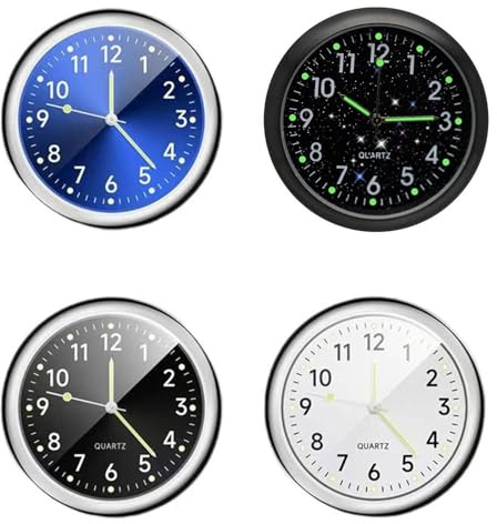 4 Uds Relojes De Coche, 4 Uds Cinta De Doble Cara, Mini Reloj De Cuarzo, Reloj De Metal, Accesorios para Coche