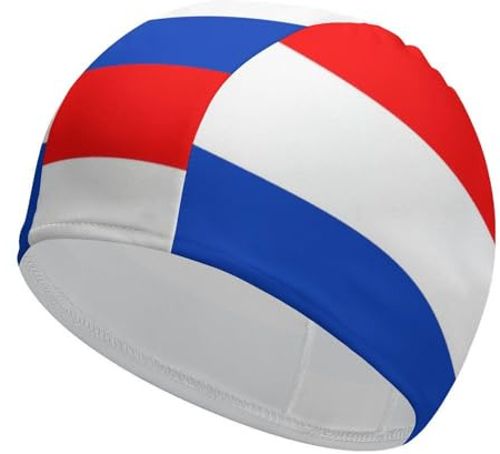 Cuffie da Nuoto Elastiche Con Bandiera Nazionale Olandese, Comode Cuffie da Nuoto In Tessuto, Cuffie Da Bagno Unisex, Cuffie Da Piscina Antiscivolo per Donne, Uomini E Bambini, Paesi Bassi