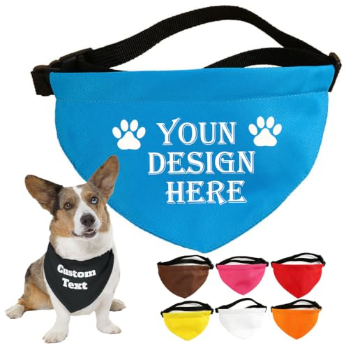 Hundehalstücher mit Namen, Foto, Logo, verstellbar, Dreieckstuch, Schnalle, Halstuch für Haustiere, personalisierbar, für kleine, mittelgroße und große Hunde, Welpen, Katzen