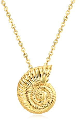 Kotkiddy Collar de Concha para Mujeres, Collar de Concha de Playa Dorado Grueso Regalos para Mujeres