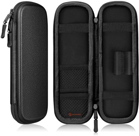 FINTIE Federmäppchen für Erwachsene, Eva-Hartschale Stoß- & wasserdicht 8 Stifte + Zubehör, Organizer-Etui mit Fächern für Büro, Schule, Uni & Reise, Schwarz