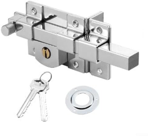 Cerradura de puerta de tiro largo, cerradura exterior de estilo antiguo de 185 mm, 2 llaves para patio, puertas de jardín (izquierda)