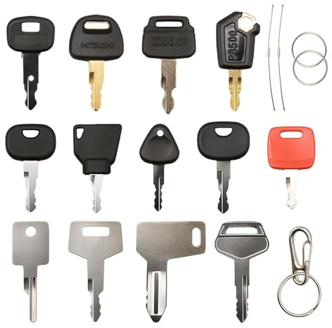 Juego de 18 Llaves de Encendido, Universales Llaves de Contacto de Repuesto, Llave de Interruptor de Encendido de Repuesto, Adecuado Para Excavadoras, Dumper, Tractores, Bulldozers, Dozer