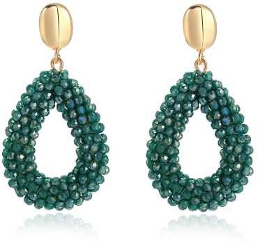 Boho Ohrringe hängend für Damen,Tropfenförmige Reisperlen Leichte Ohrringe Eleganter Hingucker für Frauen Modischer Schmuck