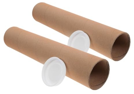 POPETPOP 2 Stück Runde Hülsen Pappe aus Kraftpapier Robuste Versandhülsen zum Sicheren Aufbewahren von Dokumenten und Kunstwerken Vielseitig und Flexibel im Gebrauch