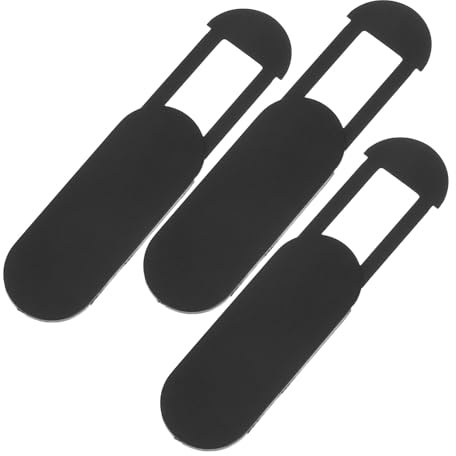 TOBBOMEY Lot De 3 Caches-Objectif De Webcam en Noir pour Ordinateur Portable, Tablette Et Téléphone, Protection De Confidentialité Coulissante, Accessoire Anti-espionnage pour Vie Numérique Sécurisée