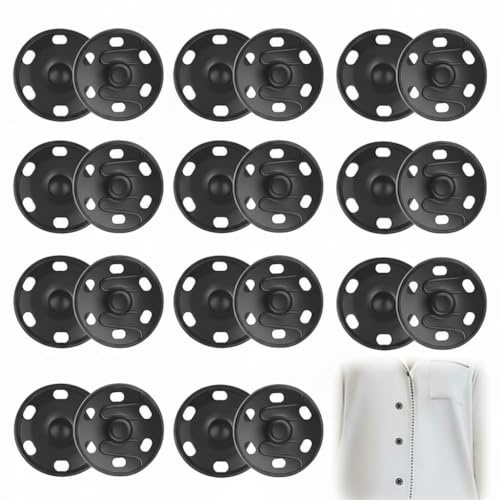 10 Sets Metal Snap Fasteners Press Studs 25mm Rust Proof Snap Buttons for Clothing Heavy Duty Sewing Fasteners Hats Belts for Coats Jackets Bags DIY Craft
