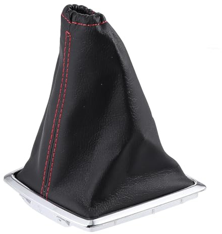 Ipetboom Funda de Cuero PU para Fuelle de Palanca de Cambios Manual Cubierta Antipolvo Costura Roja Accesorio para Coche Compatible Mejora la Conducción y Protege el Interior