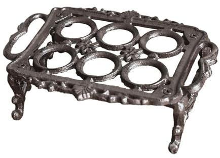 MagiDeal Supporto portauova in ghisa, resistente, retrò, vintage, per sala da pranzo, casa, arredamento da scrivania, 6 Griglie