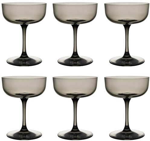 like. by Villeroy & Boch – Like Smoke Sektschale/Dessertschale Set 6 teilig, Farbglas grau, Füllmenge 100 ml