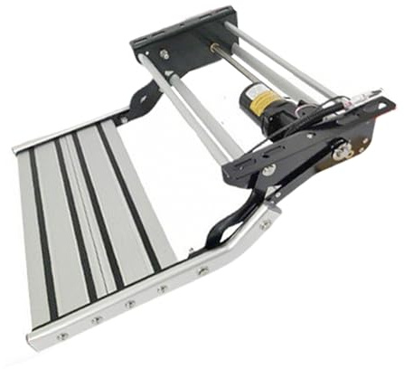 WTJDCCY Marche Pied Camping Car Electrique, Marche Simple en Aluminium Pliable avec Bande Lumineuse, Capacité de 150 kg, Marche Pied Caravane pour Camping Cars et Caravanes
