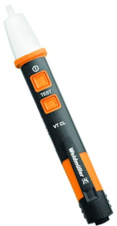 Weidmüller Spannungsprüfer VT CL (kontaktloser Spannungstester, Prüfstift mit akustischer + optischer Anzeige, Spannungsbereich 90-1000 V AC, Messwerkzeug) 481108, Grau