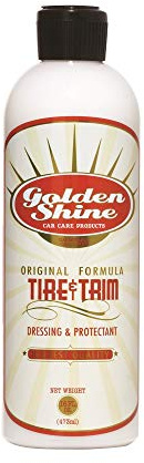 GOLDEN SHINE Tire & Trim Gel Dressing, 16 Ounce Bottle Shines and Protects Tires, Rubber and Exterior Trim, 16016