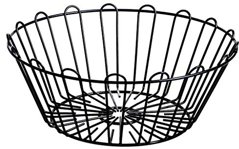 Xushiwanju Fruit de Fil métallique Bowl Fruit Basket Panier de vidange, Coupe-Circuit Panier de Rangement, for la Maison Salon Table Salle café (Color : Black, Taille : 2-Packs)