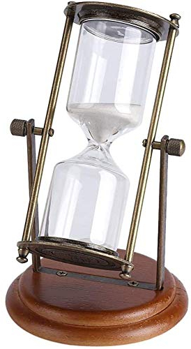 Hourglass Sand Timer, Sand Clock with Rotating Metal Frame Egg Timer, Sandglass Kitchen Timer, Home Decration Sandglass Office Desk Ornament Romantic Presen (15 minutes)