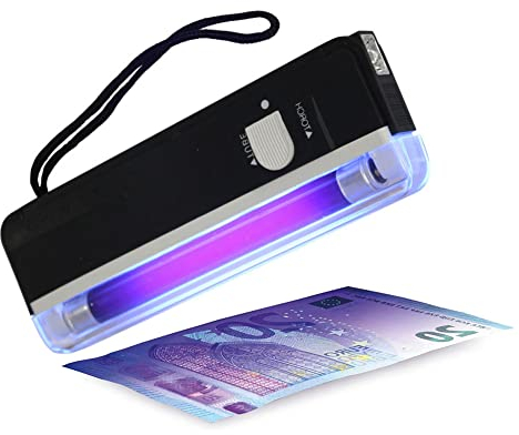DL-01 Tragbarer Violetter Währungsdetektor, Bill Checker Tester, mit einer Taschenlampe Oben, für Geschäfte, Lebensmittelgeschäfte, Restaurants, Hotels und Straßenhändler.
