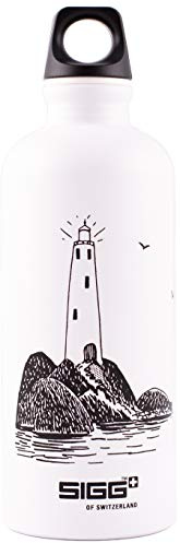 SIGG - Alu Trinkflasche Kinder - Moomin Lighthouse - Auslaufsicher - Federleicht - BPA-frei - Klimaneutral Zertifiziert - Weiss - 0,6L