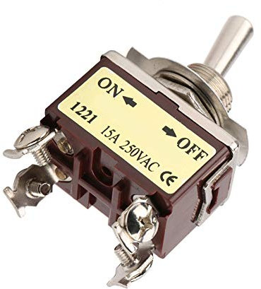 Interruttore a levetta, interruttore a 2 posizioni, 5 pezzi ON-OFF Interruttore a levetta a 2 posizioni 4 pin 12 mm Montaggio 15 A 250 V CA