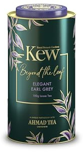 Ahmad Tea & KEW Gardens | Elegant Earl Grey Caddy | Black Tea | Perfect tea gift | 100g Loose Leaf Tea | 1 Flavour