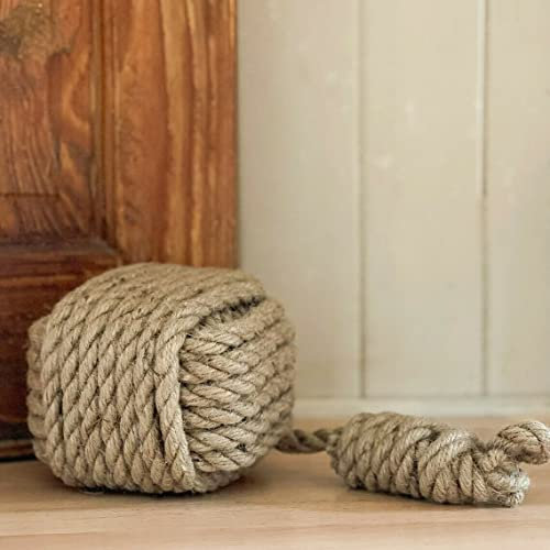 Marco Paul Novelty Animal Doorstops Soft Plush Weighted Door Stopper Wedge Brown Fabric Home Décor Gift Heavy Duty Livingroom Bedroom Office Indoor Rustic Traditional Ornament (Rope Ball Doorstop)