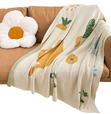 KIMKCY Kuscheldecke Mode Geometrische Muster -Strickdecke Decke Baumwollsofa Deckenbett Schwanzdecke-Beige,130 * 180 cm