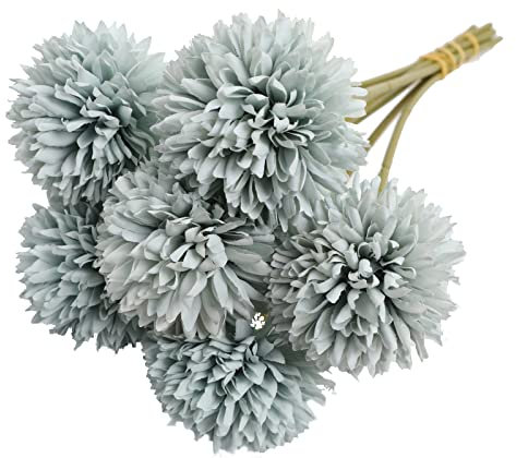 YIXINCHENQI 6Pcs Artificial Flowers, Fake Flowers Plastic Artificial Hydrangea Realistic Flower Arrangements Wedding Decoration Table Centerpieces(Blue)