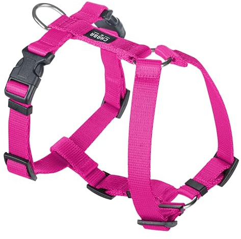 Chaba Guard Hundegeschirr für mittelgroße Hunde mit Kontrolle, Anti-Zug & Würgen, Verstellbar, Komfortabel und Leicht, Classic Step-in Brustgeschirr, Laufgeschirr, Dog Harness, Größe L, Fuschia
