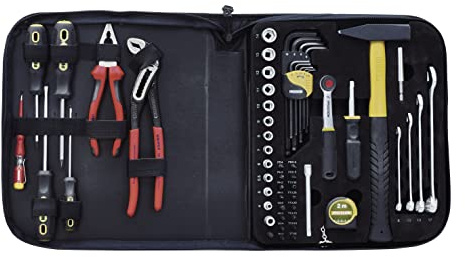 Proxxon Universal Werkzeugtasche (Handwerkzeug-Set mit Textiltasche, stabile Werkzeugtafel, inkl. Spannungsprüfer, Zangen, Schraubendreher, Hammer) 23670