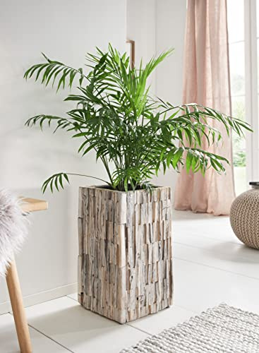 Dekoleidenschaft großer Pflanzer Rustikal aus recyceltem Holz, Übertopf, Blumen-Übertopf, Pflanztopf, Pflanzgefäß