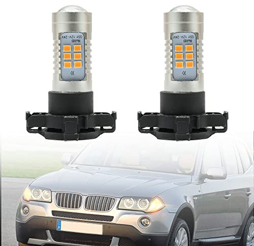 NSLUMO Voyant LED Ampoules Clignotants Avant PY24W Pour BM/W Série 3 E90 E91 LCI Série 5 F10 F11 X3 X4 X5 X6 M3 PY24W Led Ambre Clignotant Latéral Répéteurs Clignotant