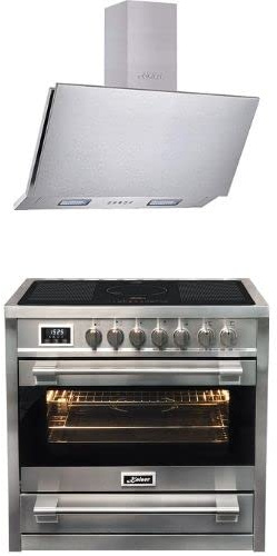 Kaiser Cuisinière à induction HC 93691 IR+AT 9455 N ECO, Cuisinière électrique 90 cm /5 zones de cuisson+hotte aspirante, 90 cm