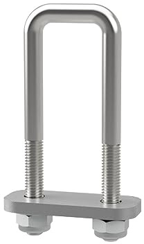 U-Bügelschraube M10 mit Klemmplatte und Stopmuttern Sliphilfe Trailer verzinkt M10, LW=31, LH=110 mm