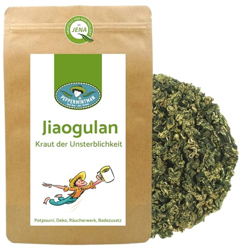 PEPPERMINTMAN - Jiaogulan 2,5kg - Kraut der Unsterblichkeit - Ohne Stängel - ganze gerollte Blätter - Premium Qualität - Abgefüllt und kontrolliert in Deutschland