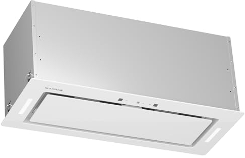 Klarstein Cappa Aspirante a Incasso, Cappa Cucina con Filtro, Cappa Aspirante Cucina in Alluminio, Cappa Incasso con Flusso d'Aria 466m³/h, Illuminazione LED, Timer, Cappa Aspirante Filtrante