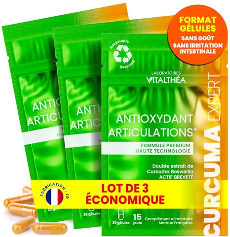 CURCUMA PREMIUM I 5400 MG Plantes Curcuma I 95% Curcuminoïdes I BREVETE I SANS Pipérine Biodisponibilité | Antidouleur & Decontractant Musculaire | Fabrication France (3)