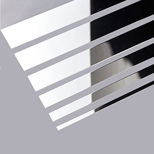 PuPLum 3 Meter Edelstahl-Wandleiste Metallleiste Selbstklebende Zierleiste Wandleiste Flexible Wandverkleidung für Decke, Spiegelrahmen und mehr (Size:Width 1cm/0.4inch,Color:Glänzendes Silber)
