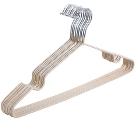 VALINK Lot de 10 cintres en métal pour vêtements avec encoches, cintres en fil métallique robuste et peu encombrant pour vêtements – 40 cm, taille adulte A