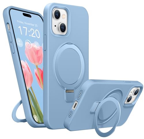 BENTIACC Liquid Silicone Magnetic Case for iPhone 13/14, Light Blue