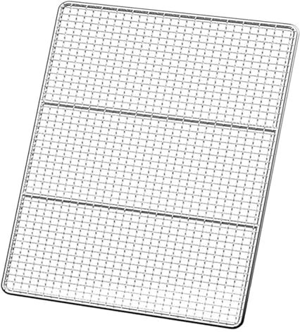 QZLNONTK BBQ Grillrost,Outdoor Grillnetz, Übergroßer, runder Mehrzweckgrill aus Edelstahl, Camping-Kochgeschirr, Grillrost for Lagerfeuer im Freien, for Rippchen,(62x26cm)