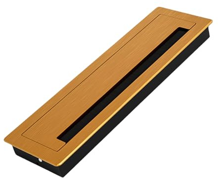 Desk Cable Hole Cover with Brush Insert Metal Rectangle Grommet Thickening Cable Hole Cover for Office Cable Management