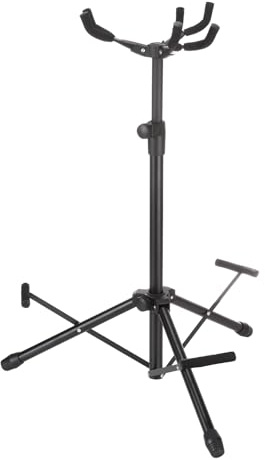 sourcing map Triple Guitar Stand Floor, Adjustable Multiple Guitar Stand for Electric, Acoustic Guitars, Bass, Folding Tripod Guitar Stand for 3 Guitars, Black