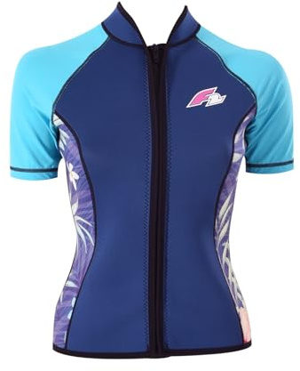 F2 Damen Neopren Oberteil Tropical Jacke Kurz 2,5mm Größe wählbar Multicolor