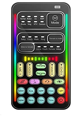 FHPEWXDG Mélangeur Audio Professionnel, Carte Son en Direct, Casque USB Externe, Microphone, Carte Son de Diffusion en Direct pour téléphone Portable, Ordinateur PC