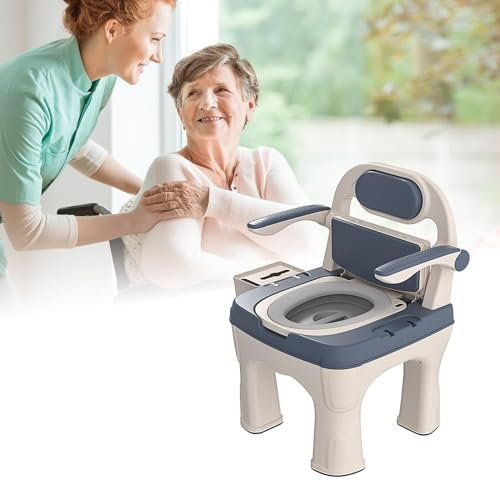 Fauteuil roulant pour patient à domicile avec coussin et siège de toilette et chaise percée de chevet, élévateur de transfert portable pour soins infirmiers paralysés, personnes âgées paralysées,