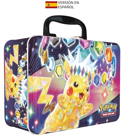 Pokémon Sammelkartenspiel Koffer (3 holografische Promo-Karten, 6 Booster-Packs, 1 Terapagos Münze, 4 Aufkleberbögen, 1 Minialbum, Metallkoffer)
