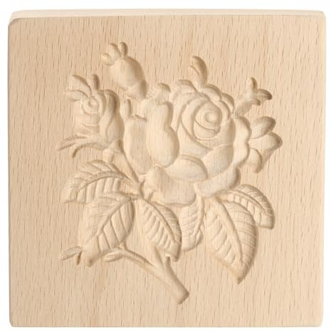 QUARKZMAN Stampo per biscotto in Legno 10cm x 10m Stampo per Biscotto in Legno Rosa Verde Strumento per Biscotto Intagliato Timbro Pressa Biscotto